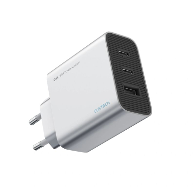 Karikues muri CUKTECH 65W GaN, 2xUSB C, 1xUSB A, gri