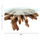 Tavolinë për kafe rrënjë teak xham Φ110×45 cm (HM9393)