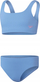 Kostum banje dy pjesësh për goca Speedo RIB 2PC, material i ricikluar, teksturë ribbed, blu e çelët