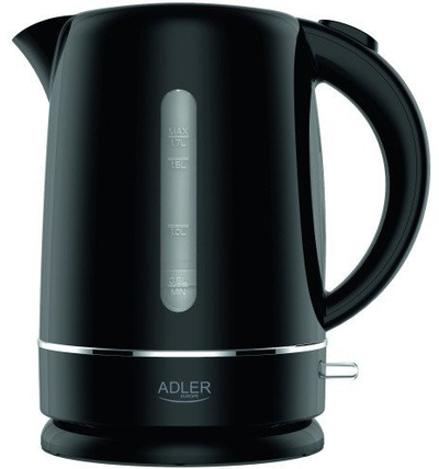 Ibrik elektrik Adler 1385B, 1.7L, 2200W, zi bardh