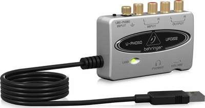 Audio interface Behringer U-PHONO UFO202, USB, 48 kHz, argjendtë