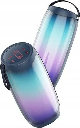 Altoparlant Bluetooth WiWU Gonik Wireless Thunder P40, LED me shumë ngjyra, IPX6, gri
