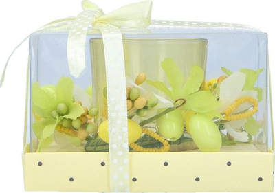 Qiri dekorativ Arti Casa Easter, gotë qelqi 7.5cm, pranveror, i verdhë