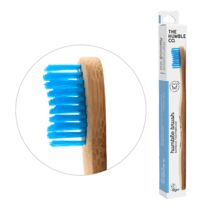 Brushë për të rritur The Humble Co., bambu, me fije të buta, kaltër