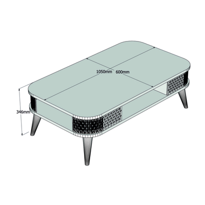 Tavolinë ulëse ScanMod Design Crook, 105x60x35cm, druri melamine, ngjyrë arre