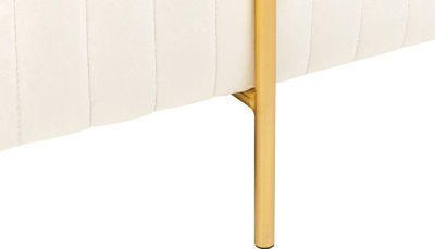 Stol kadife DAYTON Velvet Cream, tapicim kadife, këmbë metalikë ngjyrë ari, krem