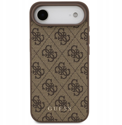 Këllëf telefoni Guess Hardcase 4G Classic GUHCP17MG4GFBR, për iPhone 17 Air, lëkurë eko, kafe