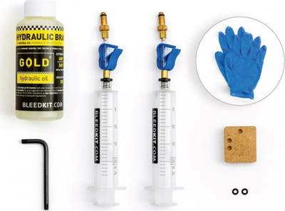 Set për ajrosje frenash Bleedkit.com Formula Premium Gold Cura, hidraulik, për frena biçiklete, transparent