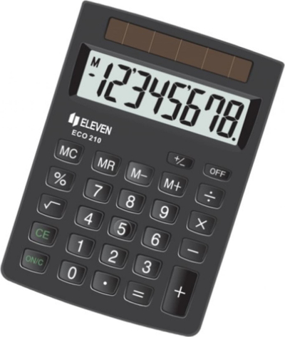 Kalkulator zyre Office Calculator ECC-210, 8 shifra, me energji diell, gri