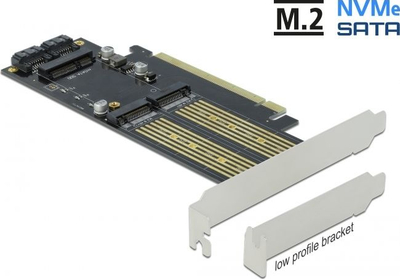 Kartë zgjerimi Delock PCIe 4.0 x16 90486, M.2 M Key dhe B Key, mSATA, e zezë