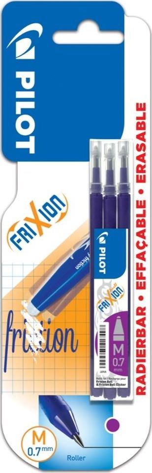 Refill stilolapsi Pilot Frixion BLS FR7, 0.7mm, paketim 3 copë, vjollcë