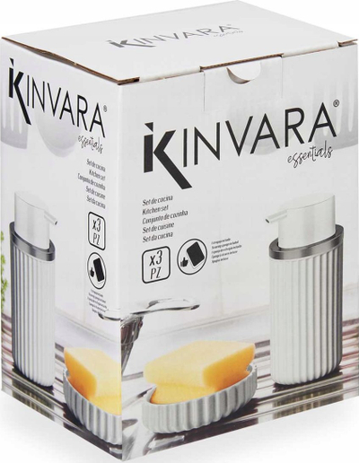 Set kuzhine Kinvara Essentials, 3 pjesë, plastikë, gri