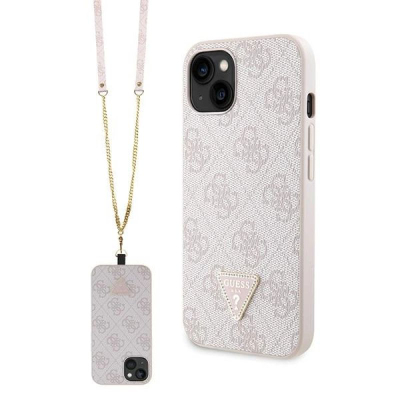 Mbulesë telefoni Guess GUHCP14XP4TDSCPP për iPhone 14 Pro Max, Crossbody 4G Metal Logo, rozë