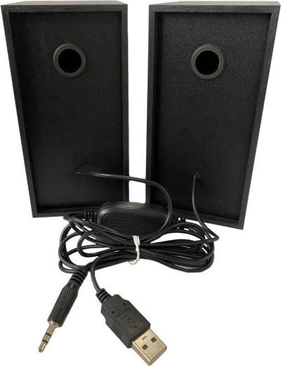 Altoparlantë PC Techly Wooden Speaker, 6W RMS, USB, të zinj