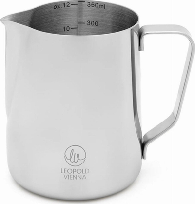 Enë inoksi për shkumbu qumësht Leopold Vienna Salento, 0.35L, argjend