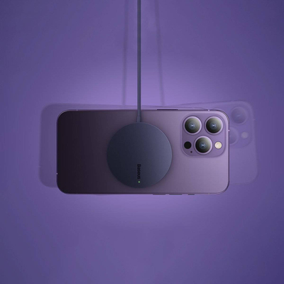 Karikues wireless magnetik Baseus, 15W, Qi Qi2, i bardhë