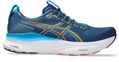 Atlete vrapimi Asics Gel-Kayano 32, stabilitet i lartë, kaltër e bardhë