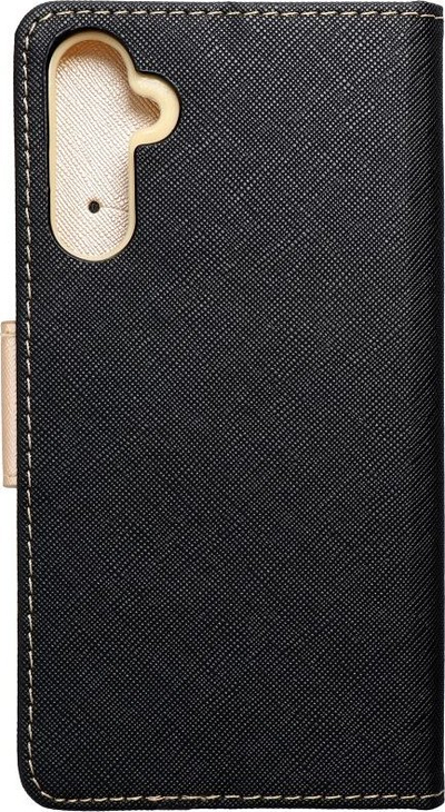 Këllf telefoni Fancy Book për Samsung A34, tip portofol, me magnet, i zi me ari