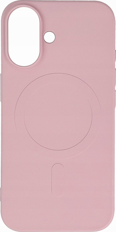 Футрола Hurtel Liquid Silicone MagSafe за iPhone 16, течен силикон, отпорна на удари, светло розова