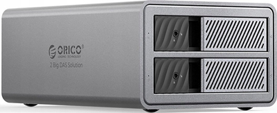 Kuti disqesh Orico 9828RU3, 2 disqe 2.5"/3.5", USB 3.0, RAID, argjend