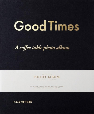Album fotografik Printworks Good Times, faqe të zeza, 21 x 28 cm, bezhë