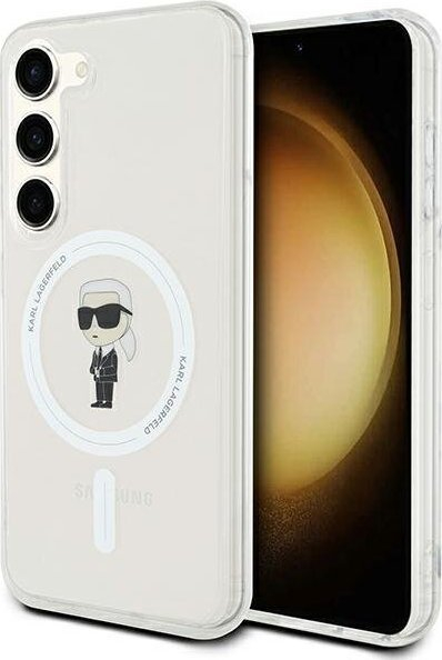Kapak telefoni Karl Lagerfeld KLHMS24SHFCKNOT për Samsung Galaxy S24, transparent, me MagSafe