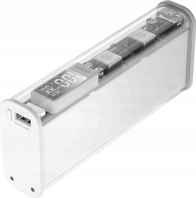 Powerbank 4smarts Lucid Block, 20000mAh, 100W PD QC3.0, e bardhë transparente