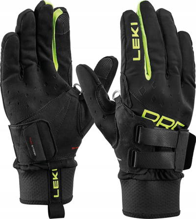 Doreza ski Leki PRC Shark, Nordic Comfort Fit, touchscreen, të zeza me neoni