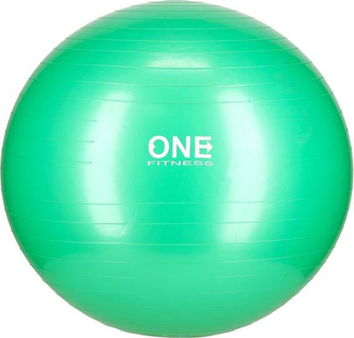 Top gjimnastikor One Fitness Gymball, 65 cm, anti-burst, i gjelbër