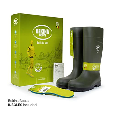 Çizme pune Bekina Steplite Easygrip, jo sigurie, kundër rrëshqitjes, jeshile e errët