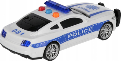 Lodër makinë policie Mega Creative, me tërheqje mbrapa, me dritë dhe zë, e bardhë