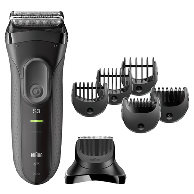 Aparat rrojës Braun Series 3+ 3000BT, me tela dhe pa tela, i zi