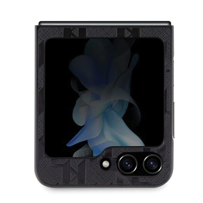 Mbulesë telefoni Karl Lagerfeld Choupette Pin për Samsung Galaxy Z Flip5, Saffiano Monogram, e zezë
