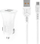 Karikues makine Denmen DZ06T, 15W, 3A, 2xUSB me kabllo Type C, i bardhë