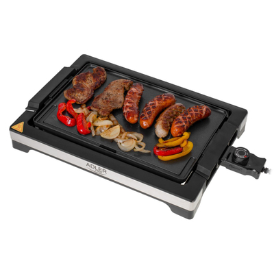 Grill elektrik Adler AD 6613, 3000W, sipërfaqe 876cm², i zi