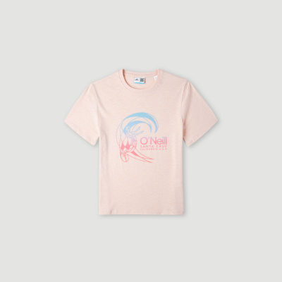 Детска блуза со кратки ракави ONeill Circle Surfer, памук, светло розова