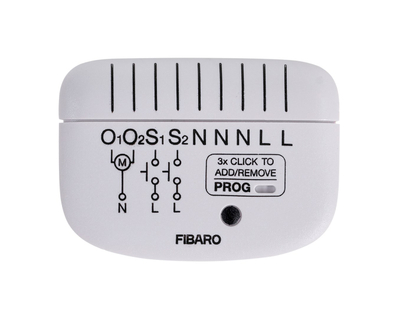 Modul perde inteligjent Fibaro FGR-224, kontroll roleta, i bardhë
