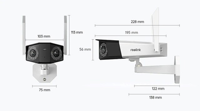 Kamerë sigurie Reolink Duo Series W730 V2, 4K 8MP, WiFi dual band, e bardhë