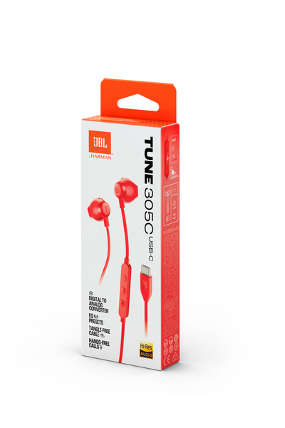 JBL TUNE 305 C USB-C RED