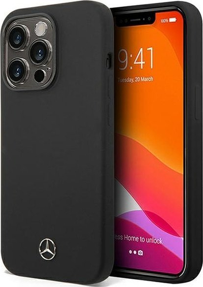 Mbulesë telefoni Mercedes Silicone Line MagSafe, për iPhone 14 Pro Max, silikoni, e zezë