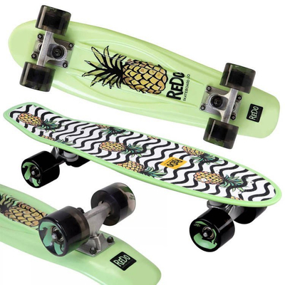 Skateboard ReDo Retro Poly Wavy Pineapple, 22.5" x 6, për fëmijë, shumëngjyrëshe