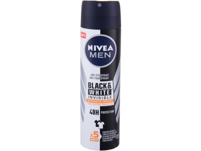 Deodorant Nivea Man, Black & White Invisible 48H, 150 ml