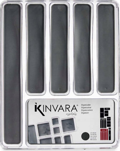 Organizues sirtari Kinvara Essentials, 6 ndarje, fund kundër rrëshqitjes, transparent i gri