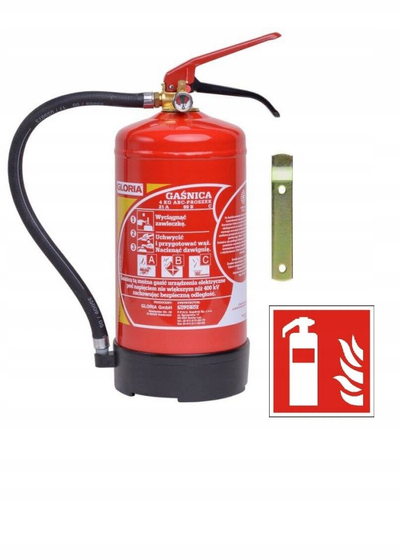 Bombol zjarri me pluhur GP 4x ABC, 4 kg, me varese dhe tabele, e kuqe