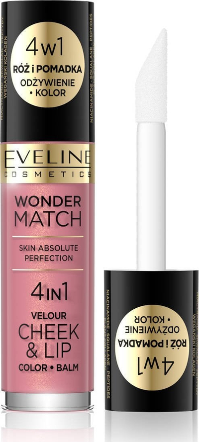 Blush dhe ruž lëngshëm Eveline Wonder Match 4in1, nr. 03, 4.5ml, rozë