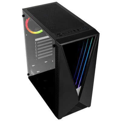 Kasa kompjuteri Kolink Void RGB Midi Tower, me dritare, e zezë
