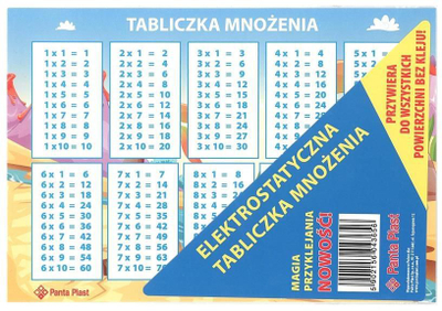 Наставна табла Panta Plast Electrostatic Multiplication, електростатичка, таблица за множење, повеќебојна