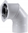 Adapter bërryl çatie Immergas SpiroFlex 60/100 në 80/125, çelik, i bardhë