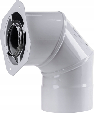 Adapter bërryl çatie Immergas SpiroFlex 60/100 në 80/125, çelik, i bardhë