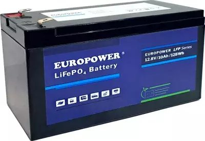 Bateri LiFePO4 EUROPOWER LFP Series, 12.8V, 10Ah, e zezë